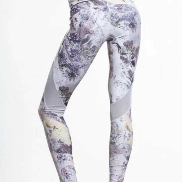 Alala The Captain Multi-color Marble Mesh Ankle Leggings Womens M Athleisure - Picture 4 of 11